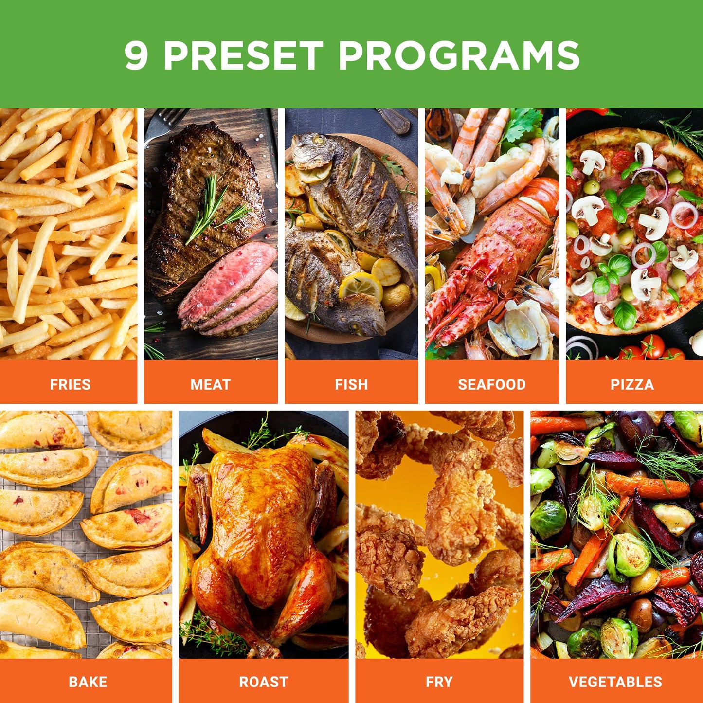 Nutrichef Double Basket Air Fryer 8.8 QT | Family Size Oil Free Airfryer with Transparent Window | 9-1 Preset Cooking Options | 360° Hot Air Circulation Technology | 4.4 QTs per Basket | Black