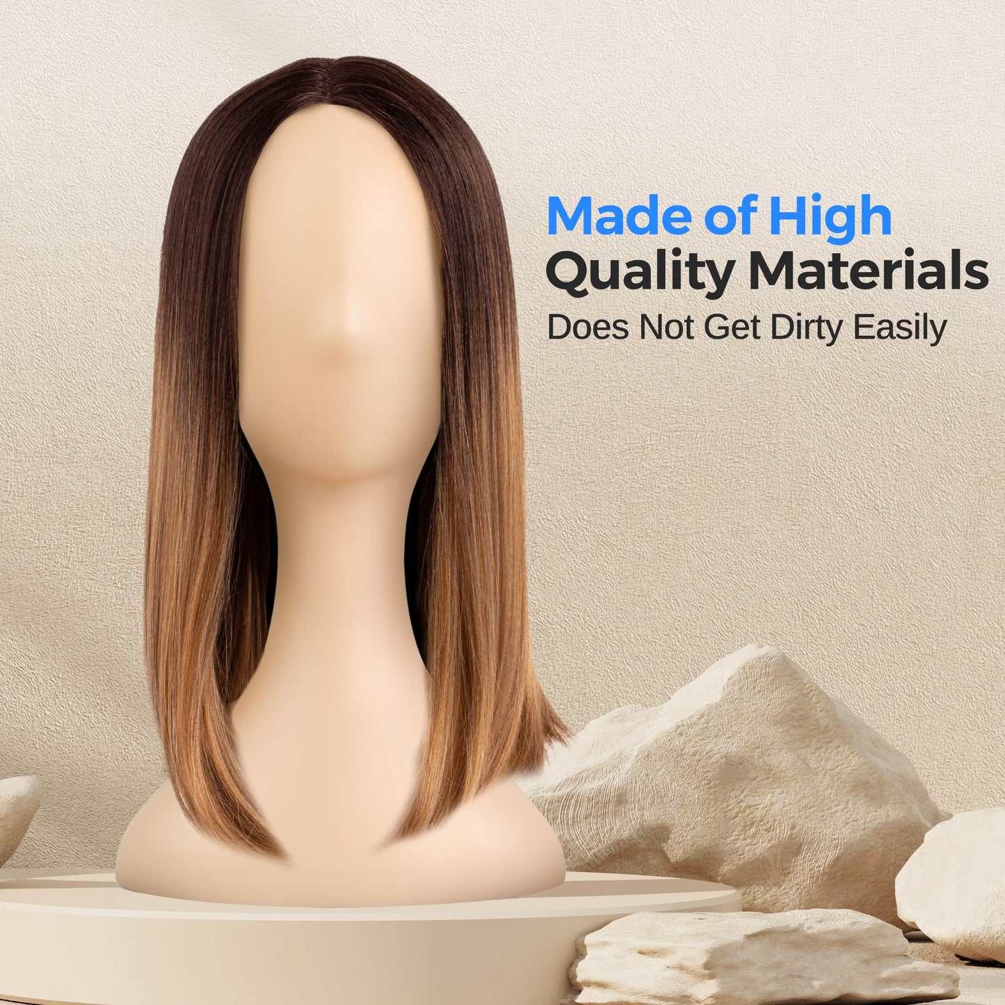 SereneLife Professional Mannequin Head, Women’s Wig Stand Display (16.1'' Height), Smooth Surface for Styling and Displaying Hats & Jewelry, Ideal for Salon & Retail Use