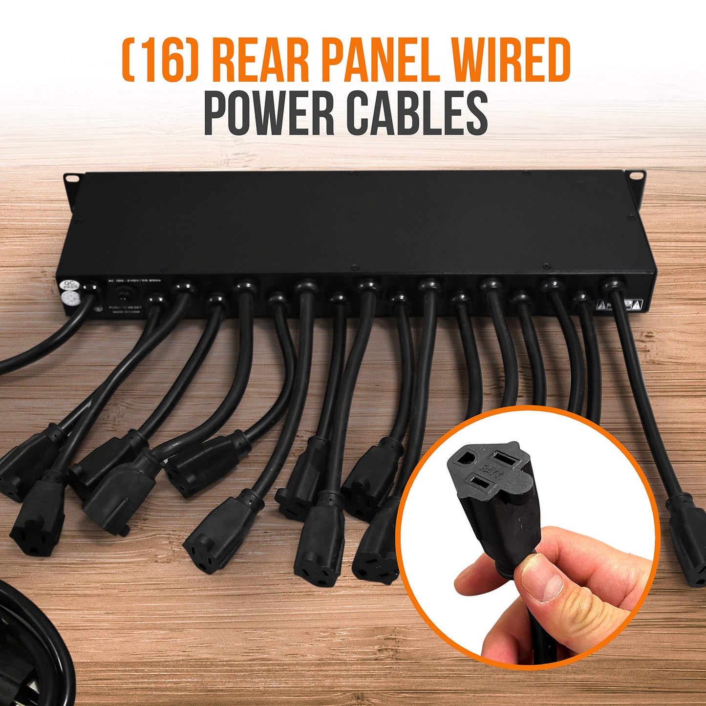 Pyle 19 Outlet 1U Rackmount Power Distribution Unit - Surge Protector - 15 Amp Circuit Breaker - 4 USB Ports - 15FT Cord - Power Supply for Servers, Audio Equipment, Home/Office Use - PCO865