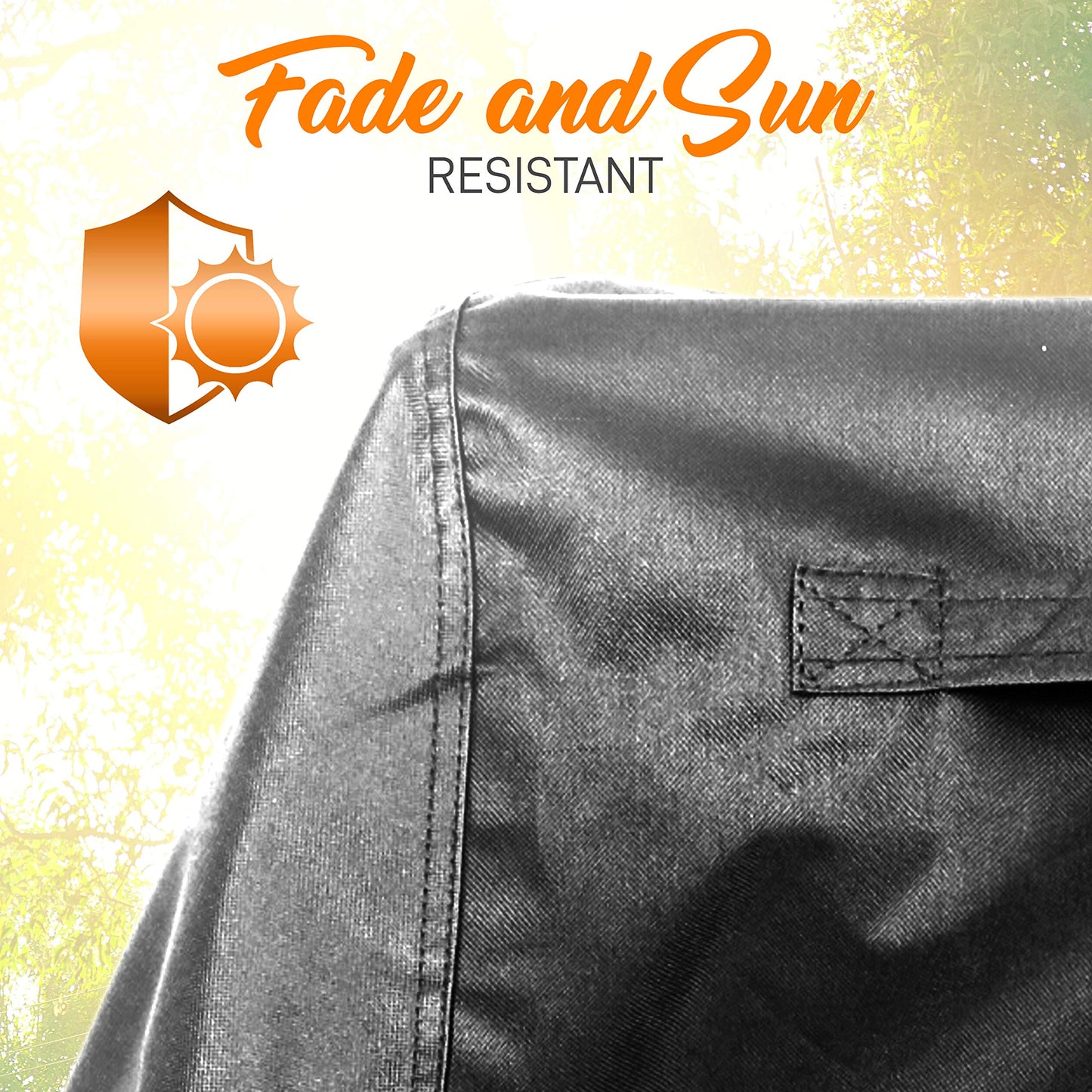 SereneLife Heavy Duty Waterproof Barbecue Grill Cover - 50'' BBQ Cover, UV Resistant Material, Durable & Convenient Cover w/Fabric Handles & Fastening Straps, 600D Polyester with PVC Backing SLGCS