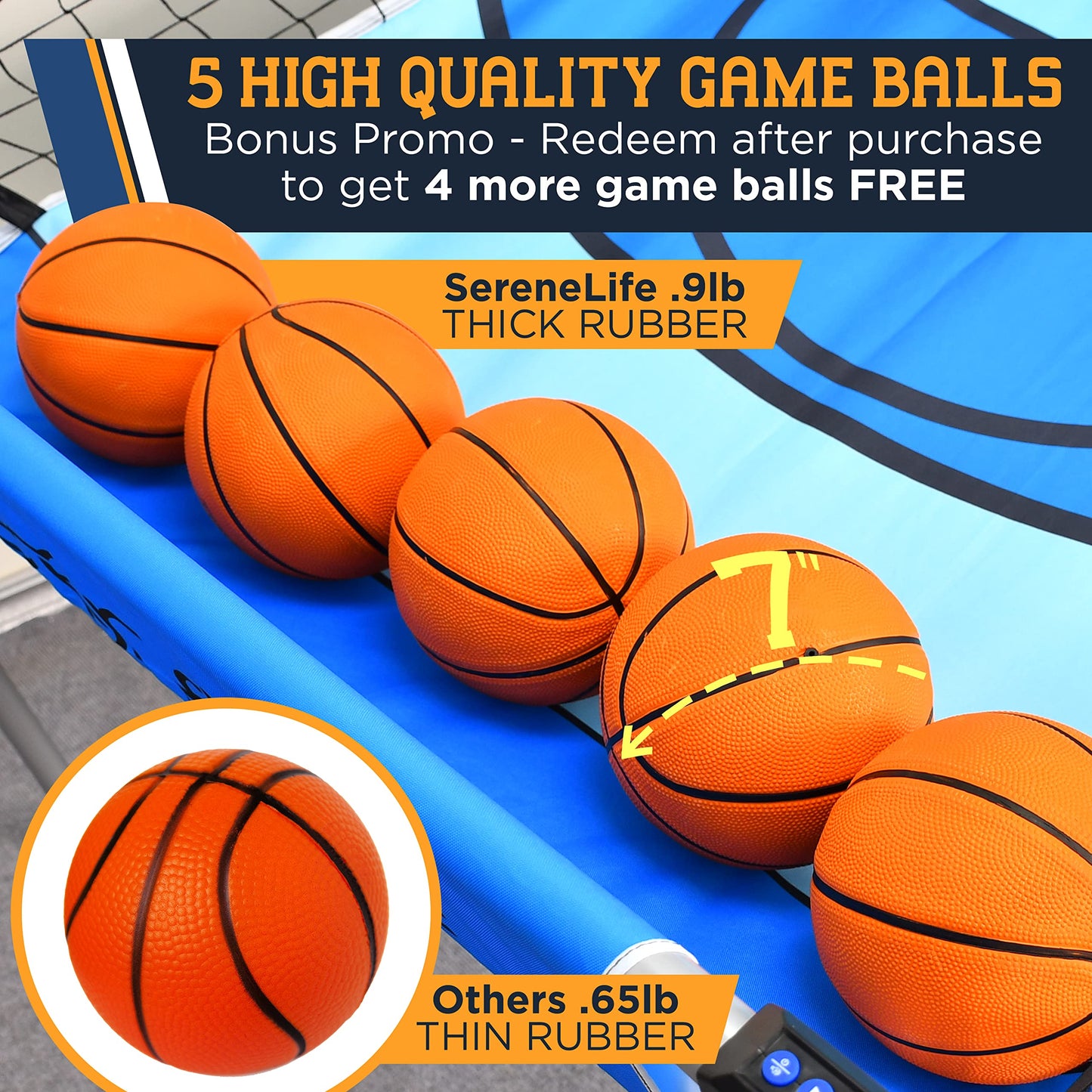 SereneLife Arcade Basketball Game Indoor Shootout, Heavy Duty Foldable Dual Hoop with Electronic Shot Scoreboard, Play Timer, Pre-Assembled Frame