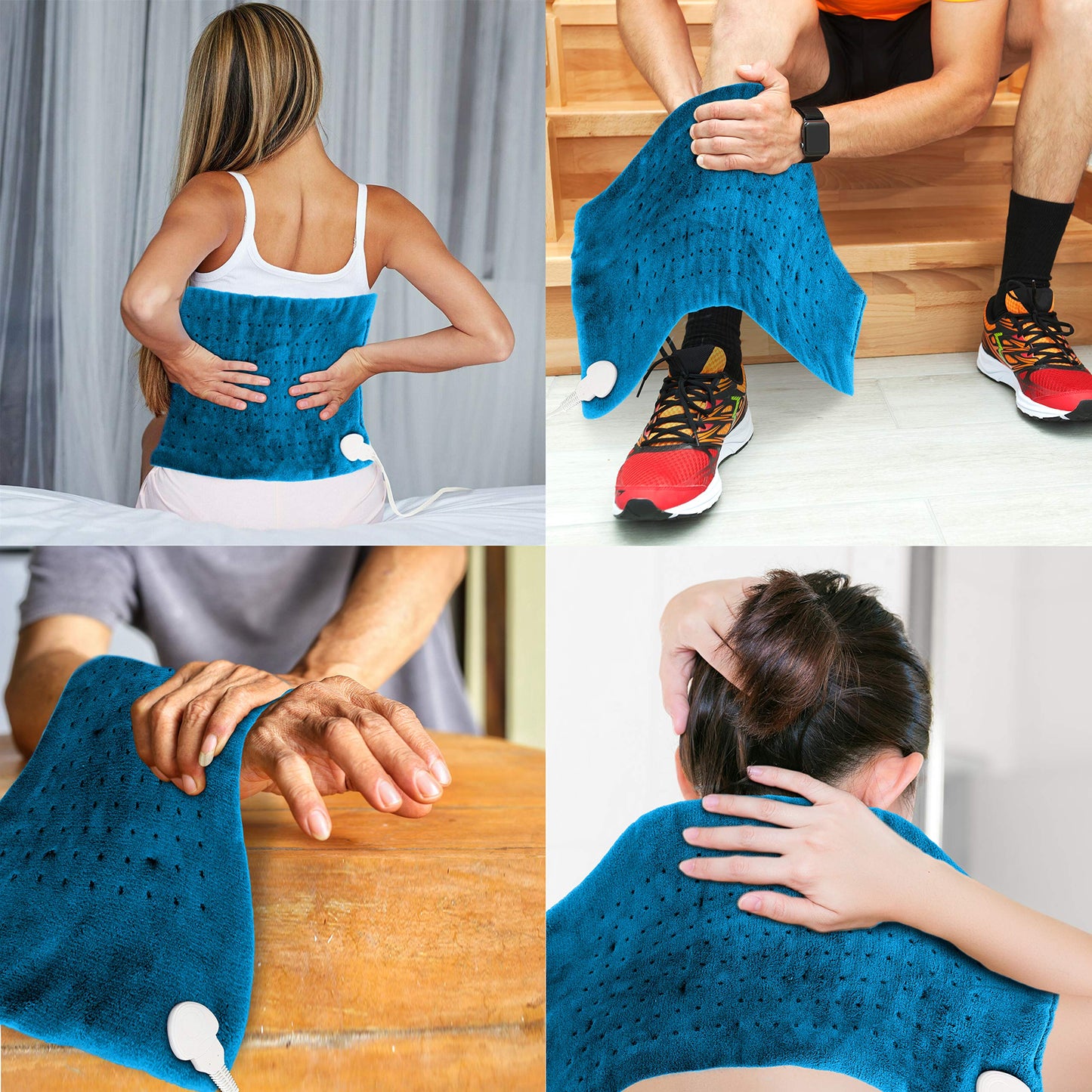 SereneLife Electric Heating Pad For Women - Large Pillow Style Heating Pad For Back & Period Cramps - Instant Heat, Quick Warm Relief For Athletes & Runners - 6 Heat Settings, Auto Off