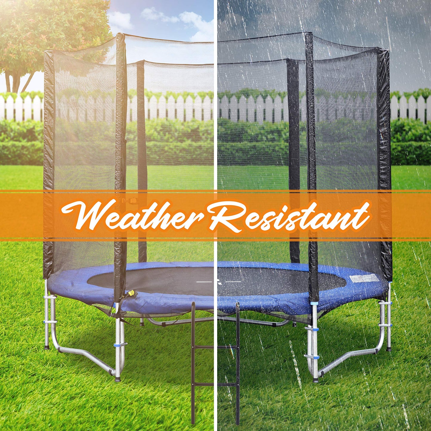 SereneLife Outdoor Trampoline Access Safety Heavy Duty Ladder - 2 Steps Weather Resistant Galvanized UV Treated Steel Climbing Ladder, 264Lbs Capacity Stairs Accessories, Boys & Girls, Adult