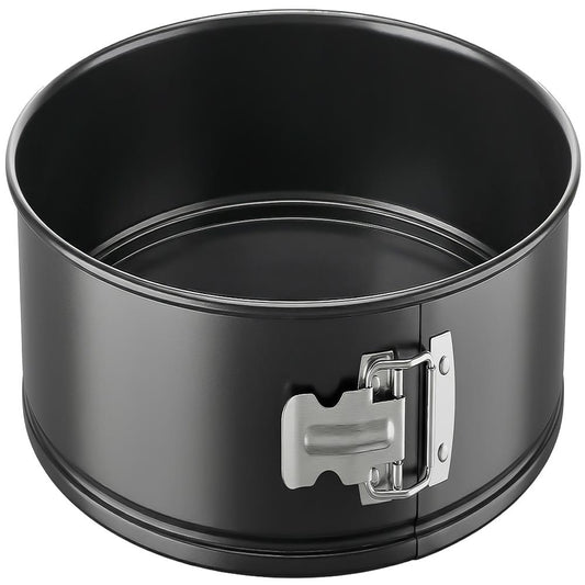 NutriChef 9 Inch Nonstick Cheesecake Springform Cake Pan | Stainless Steel Clasp & Removable Bottom | Durable Carbon Steel Cheesecake Pan | Easy to Clean | Includes 100 Parchment Papers | Black