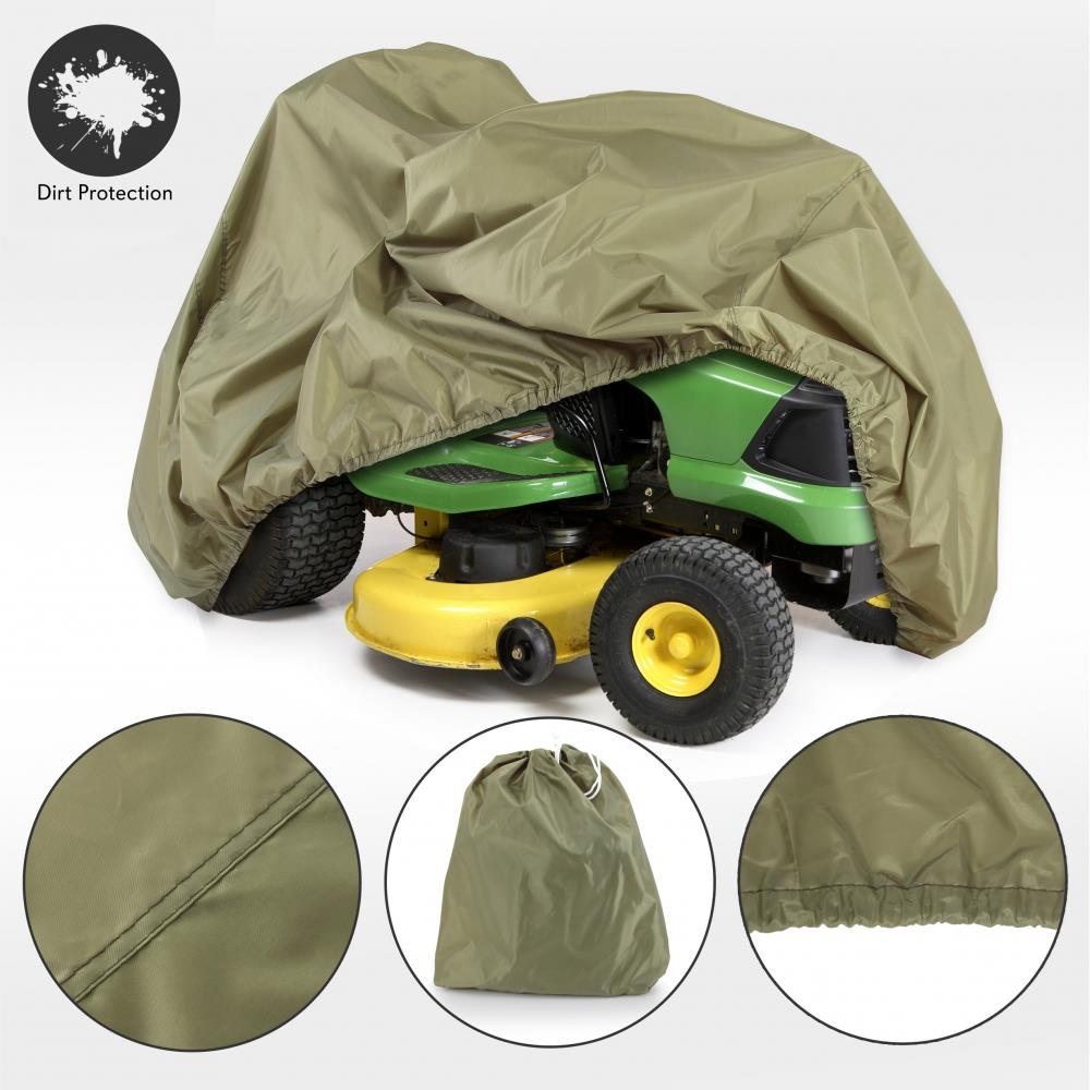 Pyle Universal Lawn Tractor Mower Cover – Waterproof Canvas, All-Weather Protection, Elastic Hem for Snug Fit – Dust & Weather Resistant, Ideal for Indoor/Outdoor Storage, Green