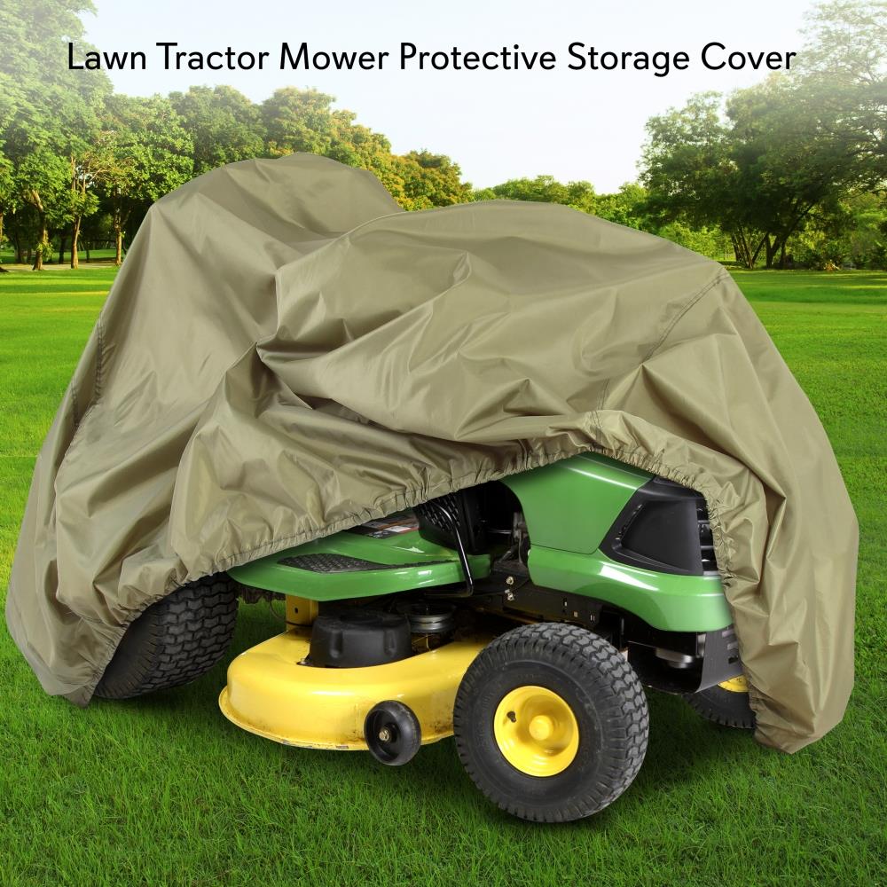 Pyle Universal Lawn Tractor Mower Cover – Waterproof Canvas, All-Weather Protection, Elastic Hem for Snug Fit – Dust & Weather Resistant, Ideal for Indoor/Outdoor Storage, Green