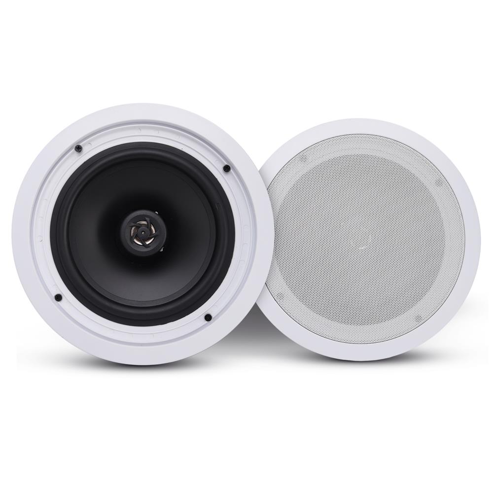 Pyle Pair 8" Bluetooth Flush Mount In-wall In-ceiling 2-Way Universal Home Speaker System Spring Loaded Quick Connections Polypropylene Cone Polymer Tweeter Stereo Sound 250 Watts (PDICBT852RD)