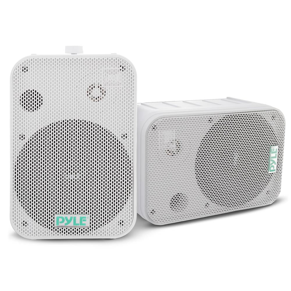 Pyle 2 Way Speaker System Pair - 500W Peak Power 16.51cm Passive Weatherproof Wall / Ceiling Mounted - Heavy Duty Universal Mount - Use for Pool, Patio, Indoor, Outdoor (White)
