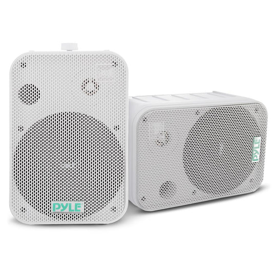 Pyle 2 Way Speaker System Pair - 500W Peak Power 16.51cm Passive Weatherproof Wall / Ceiling Mounted - Heavy Duty Universal Mount - Use for Pool, Patio, Indoor, Outdoor (White)