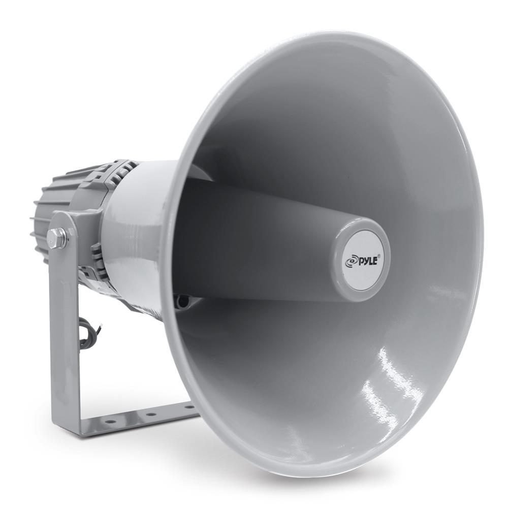 Pyle Indoor Outdoor PA Horn Speaker-12.7 Inch 60 W Compact Loud Sound Megaphone w/400Hz-5KHzz Frequency,16 Ohm,70V/100V Transformer,Mounting Bracket Hardware,For 70V/100V Audio System-Pyle PHSP12