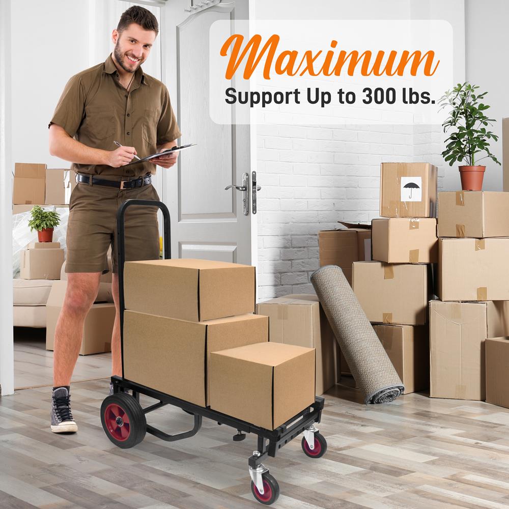 Pyle Adjustable Professional Equipment - Compact 8-in-1 Folding, Foldable and Lightweight, Hand Truck/Dolly/Platform Cart, Extends Up to 27.52'' to 44.25'' - Pyle PKEQ48