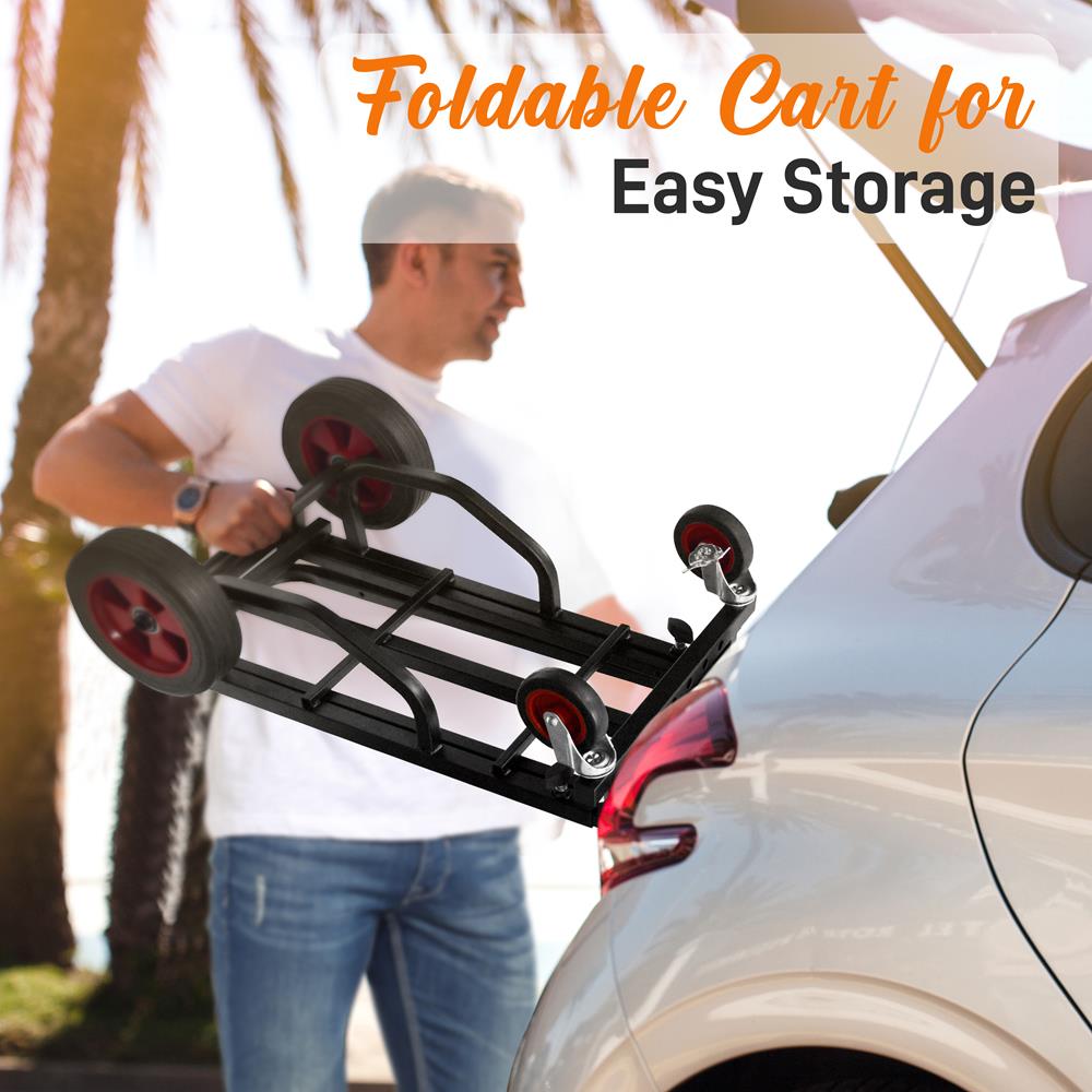 Pyle Adjustable Professional Equipment - Compact 8-in-1 Folding, Foldable and Lightweight, Hand Truck/Dolly/Platform Cart, Extends Up to 27.52'' to 44.25'' - Pyle PKEQ48