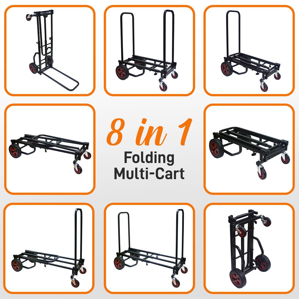 Pyle Adjustable Professional Equipment - Compact 8-in-1 Folding, Foldable and Lightweight, Hand Truck/Dolly/Platform Cart, Extends Up to 27.52'' to 44.25'' - Pyle PKEQ48