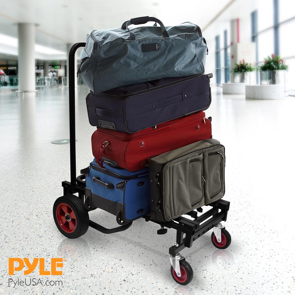 Pyle Adjustable Professional Equipment - Compact 8-in-1 Folding, Foldable and Lightweight, Hand Truck/Dolly/Platform Cart, Extends Up to 27.52'' to 44.25'' - Pyle PKEQ48