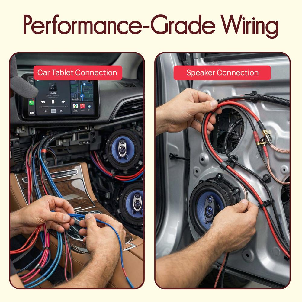 Pyle Marine and Car Audio Wiring Kit - 20ft 8 Gauge Power Wire - Up to 1000 Watts Amplifier Hookup for Battery, Head Unit & Stereo Speaker Installation - Marine Grade Cable & Gold Plated Fuse