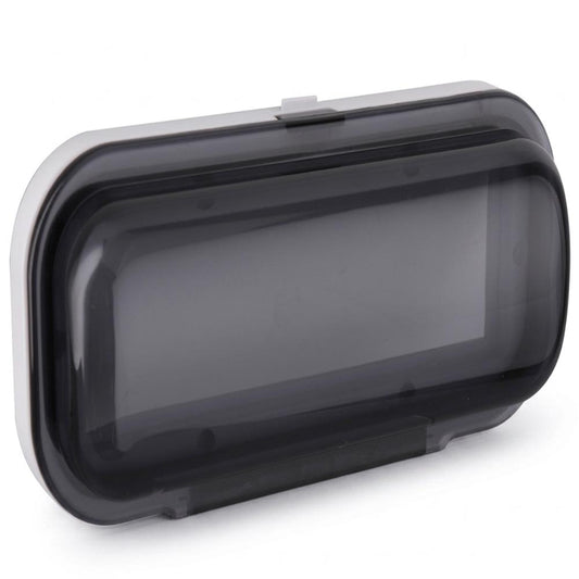 Pyle Water Resistant Marine Stereo Cover - Smoke Colored Heavy Duty Boat Radio Protector Shield with Flip-up Door & Spring Loaded Release - Mounting Gasket Included - Pyle PLMRCW1,White