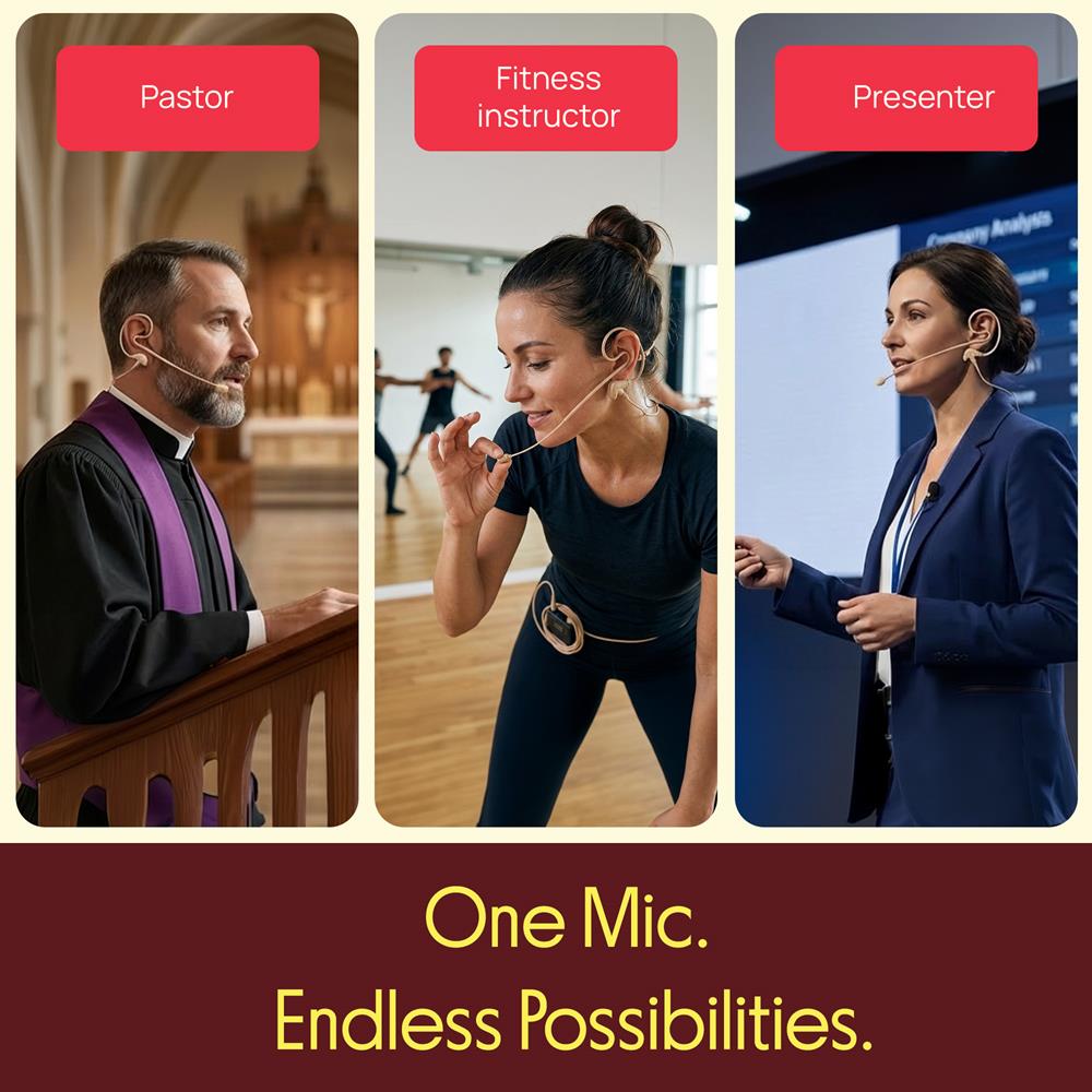 Pyle In Ear Back Electret Microphone - Professional Mini Portable Omnidirectional Wired Headset Voice Audio Corded Condenser Mic w/ 4 Pin XLR Cable Wire, For Shure System or Studio Mixer PMEMS13