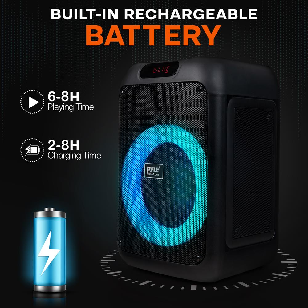 Pyle Audio Bluetooth Party Speaker - Party Bluetooth Speaker with True Wireless Stereo System - Enjoy Powerful Bass and Clear Treble - Big Speaker with Carry Bag - Model PPHP8496BG - 100W