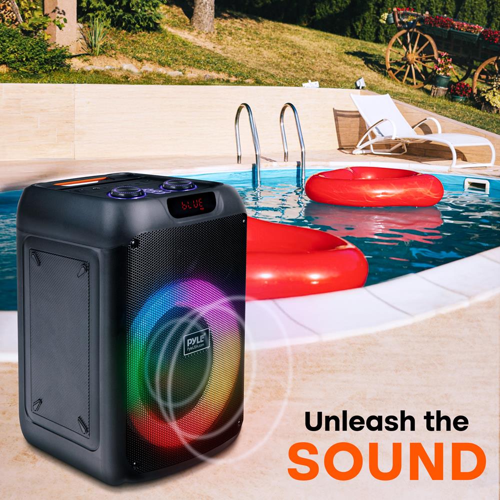 Pyle Audio Bluetooth Party Speaker - Party Bluetooth Speaker with True Wireless Stereo System - Enjoy Powerful Bass and Clear Treble - Big Speaker with Carry Bag - Model PPHP8496BG - 100W