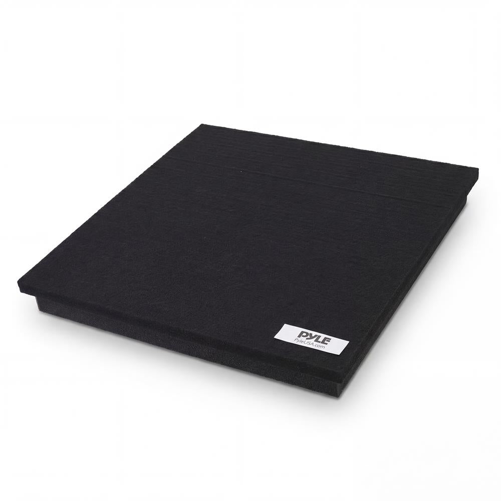 Pyle Sound Dampening Speaker Riser Foam - Audio Acoustic Noise Isolation Platform Pads Recoil Stabilizer w/ Rubber Base Pad For Studio Monitor, Subwoofer, Loud Speakers - PSI15 (15 x 15 x 1.8 Inch)