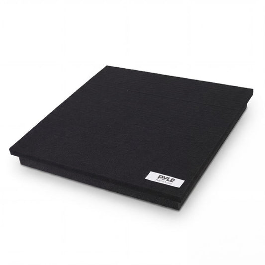 Pyle Sound Dampening Speaker Riser Foam - Audio Acoustic Noise Isolation Platform Pads Recoil Stabilizer w/ Rubber Base Pad For Studio Monitor, Subwoofer, Loud Speakers - PSI15 (15 x 15 x 1.8 Inch)
