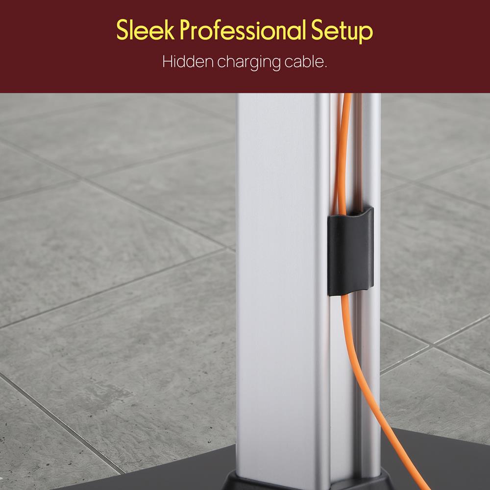 Pyle Anti-Theft Tablet Security Stand Kiosk-Heavy Duty Aluminum Metal Floor Standing Mount Tablet Case Holder Display w/Height Adjustable Pole,Fits iPad Mini 2 3 4 Air Samsung Tablets-Pyle PSPADLK60