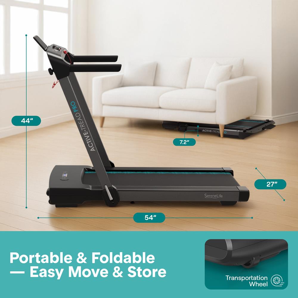 SereneLife 2-in-1 Walking Pad Riser Treadmill with Remote Control LED Display, 8 MPH Speed Under Desk Space-Saving Design, 2.5HP, Portable Treadmill for Home/Office, 265lbs Capacity, Tech Integration