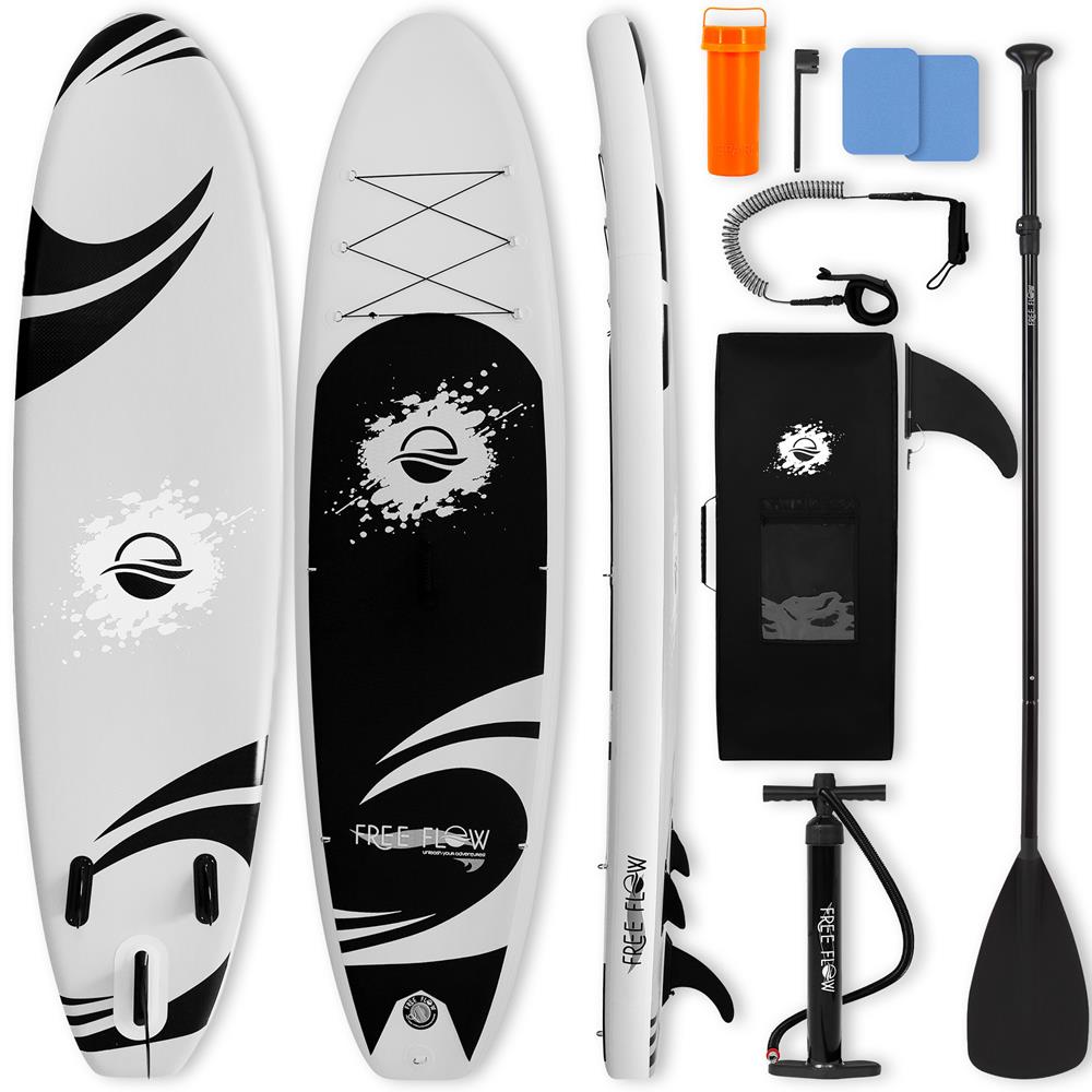 SereneLife Inflatable Stand Up Paddle Board - Wide Stable Design, Non-Slip Deck for Adults & Youth with Premium Paddle Board Accessories: Carry Bag, Dual Action Pump, Paddle, Ankle Leash - 10'10"