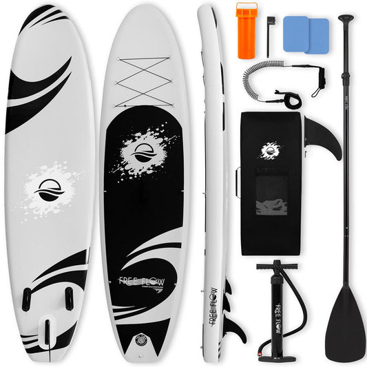 SereneLife Inflatable Stand Up Paddle Board - Wide Stable Design, Non-Slip Deck for Adults & Youth with Premium Paddle Board Accessories: Carry Bag, Dual Action Pump, Paddle, Ankle Leash - 10'10"