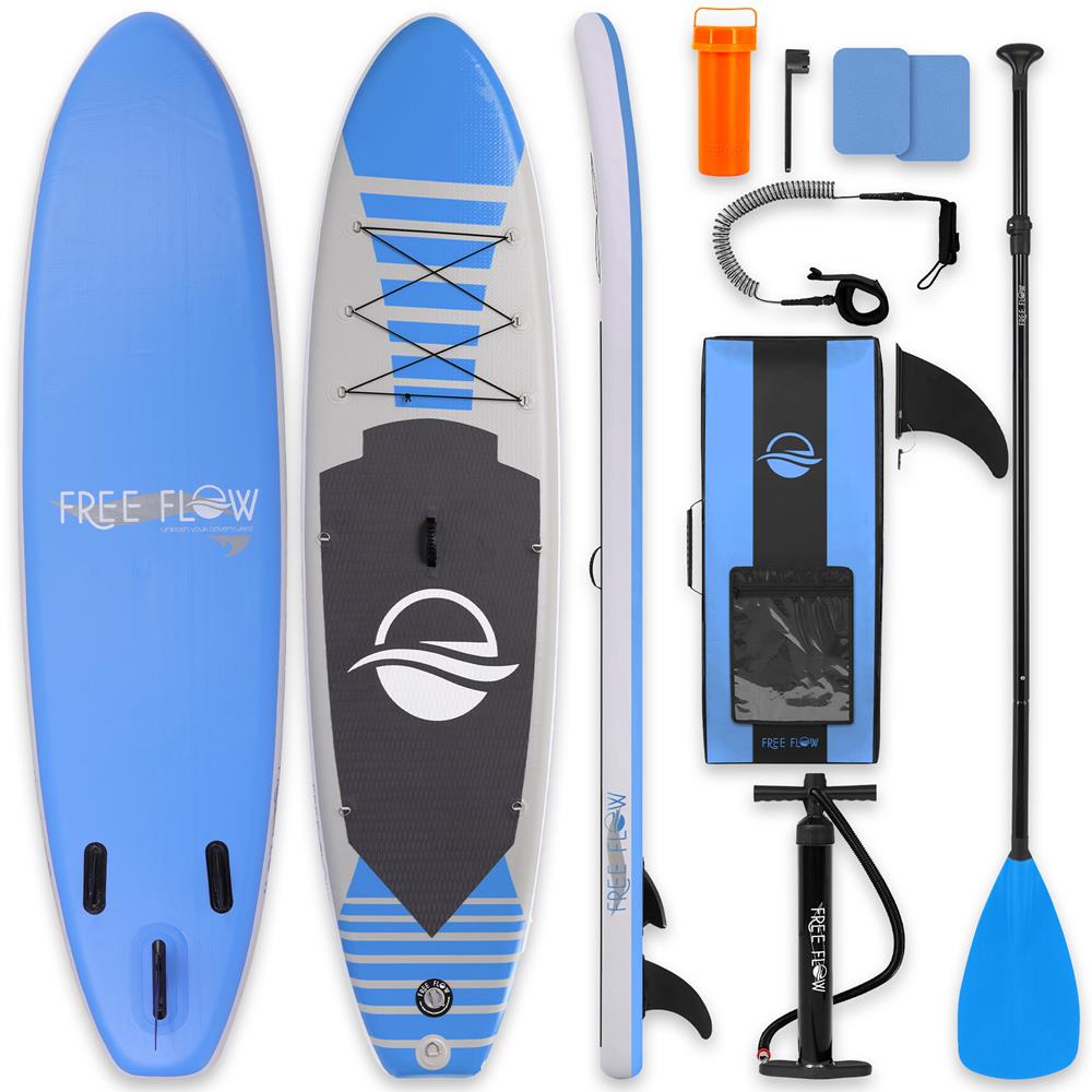 SereneLife Inflatable Stand Up Paddle Board - Wide Stable Design, Non-Slip Deck for Adults & Youth with Premium Paddle Board Accessories: Carry Bag, Dual Action Pump, Paddle, Ankle Leash - 10'6"
