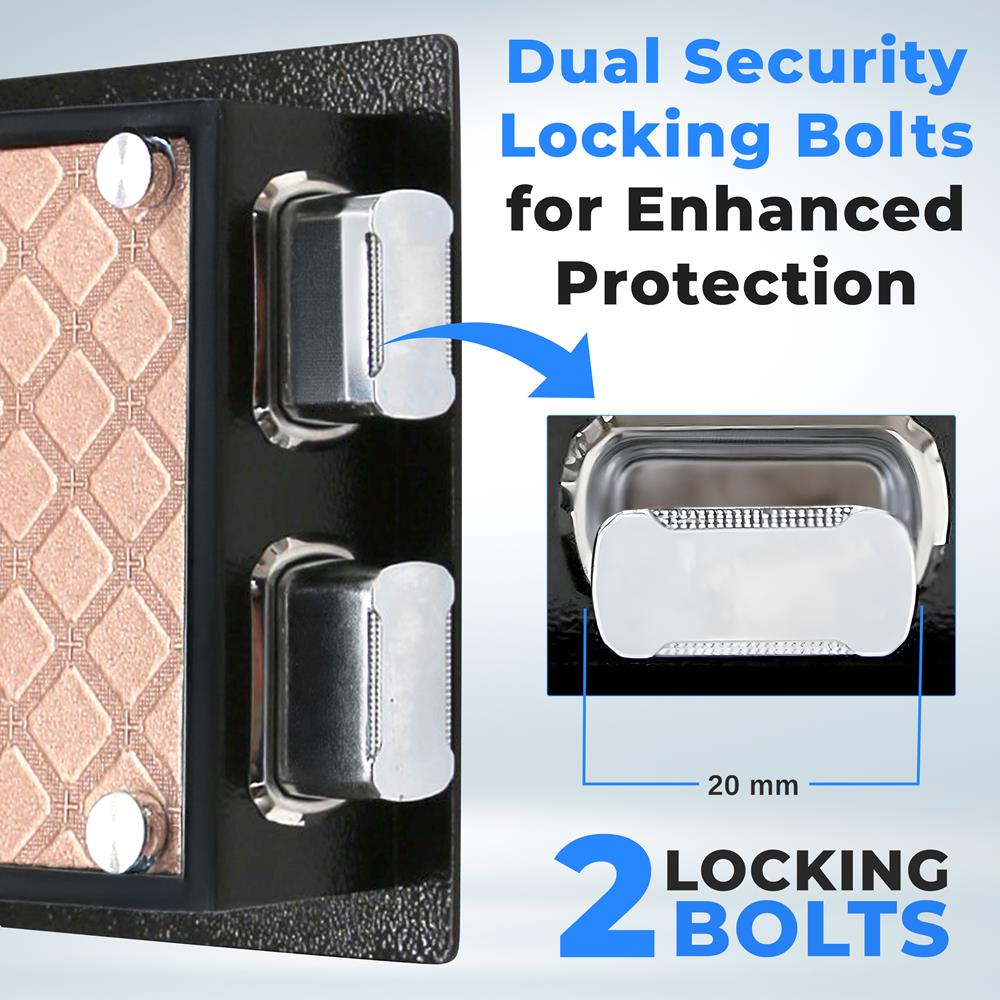 SereneLife Home Safe Box | Electronic Fingerprint Access, Money Safe for Home & Office, Touchscreen Keypad & Lock, Steel, Includes 2 Master Keys | 13.77 x 9.84 x 9.84 Inch 0.63 Cubic FT